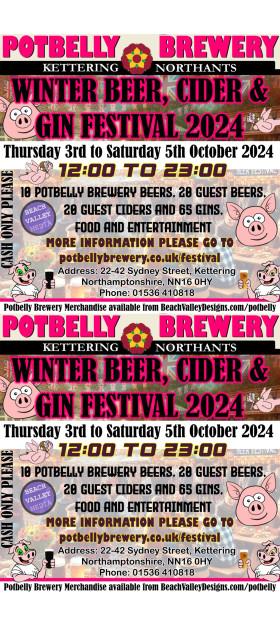 Potbelly Brewery WINTER BEER CIDER & GIN FESTIVAL 2024