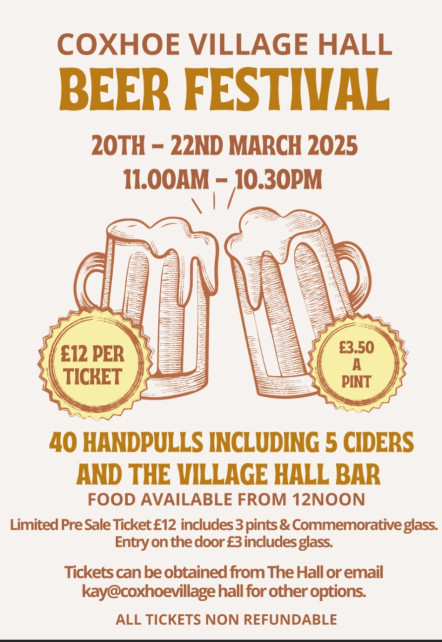 Coxhoe Village Hall Beer Festival 