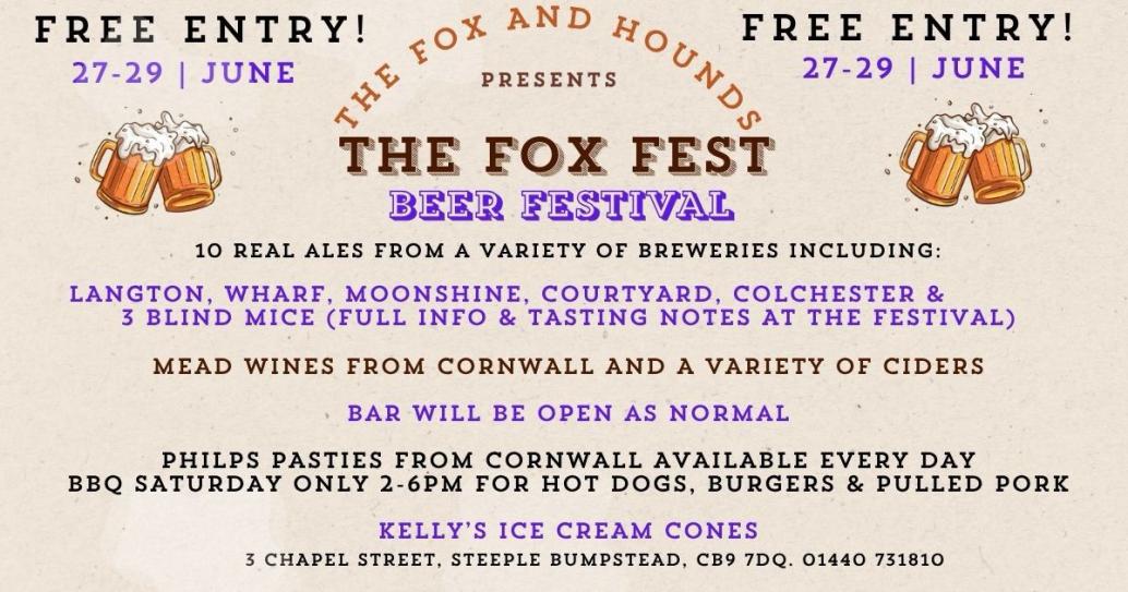 Inaugural Fox & Hounds Beer Festival. The first Beer Festival for at least 10 years 