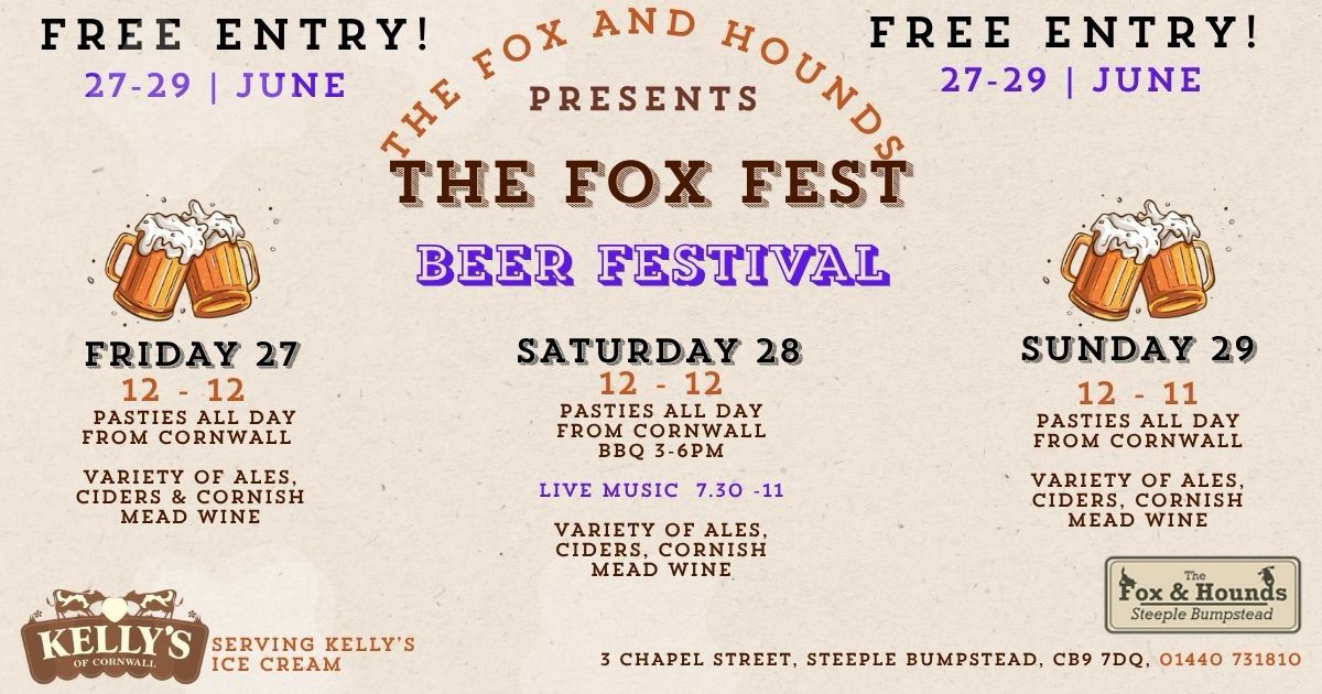 Photo from the Inaugural Fox & Hounds Beer Festival. The first Beer Festival for at least 10 years 