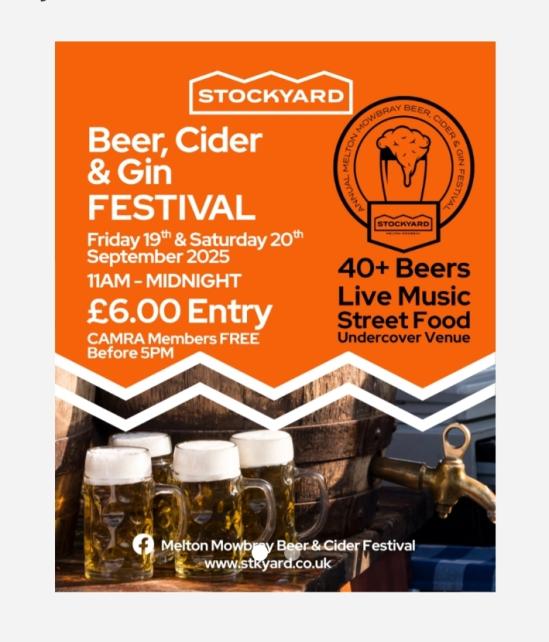 Grantham District Branch Autumn Social - Melton Mowbray Beer and Cider Festival trip