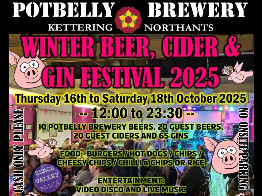 Potbelly Brewery WINTER BEER CIDER & GIN FESTIVAL 2025