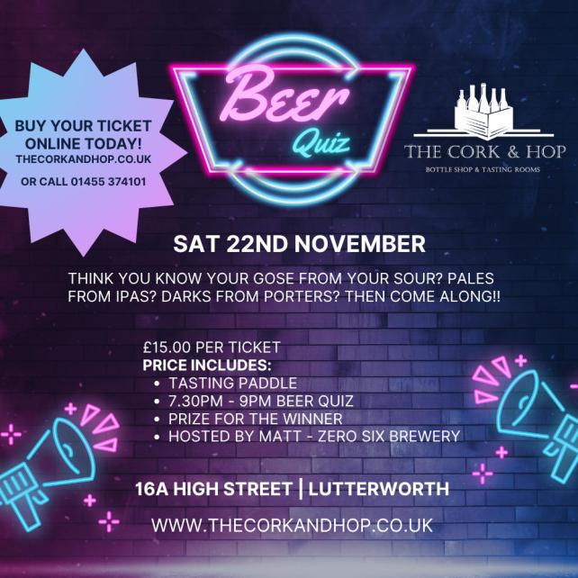 Great Big Beer Quiz at the Cork and Hop 
