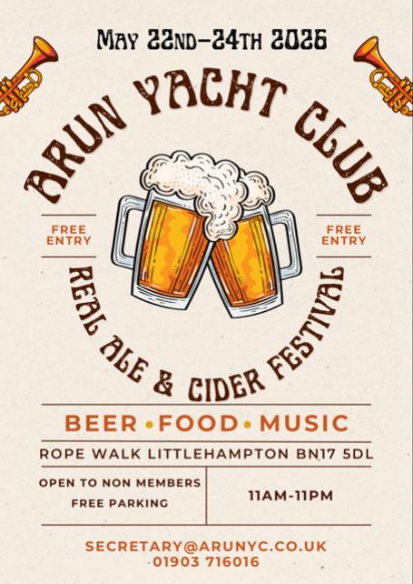 Arun Yacht Club Real Ale & Cider Festival 2026